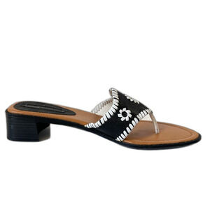 Montego Bay Club Women's Black and White Boho Southwestern Sandals Size 8.5